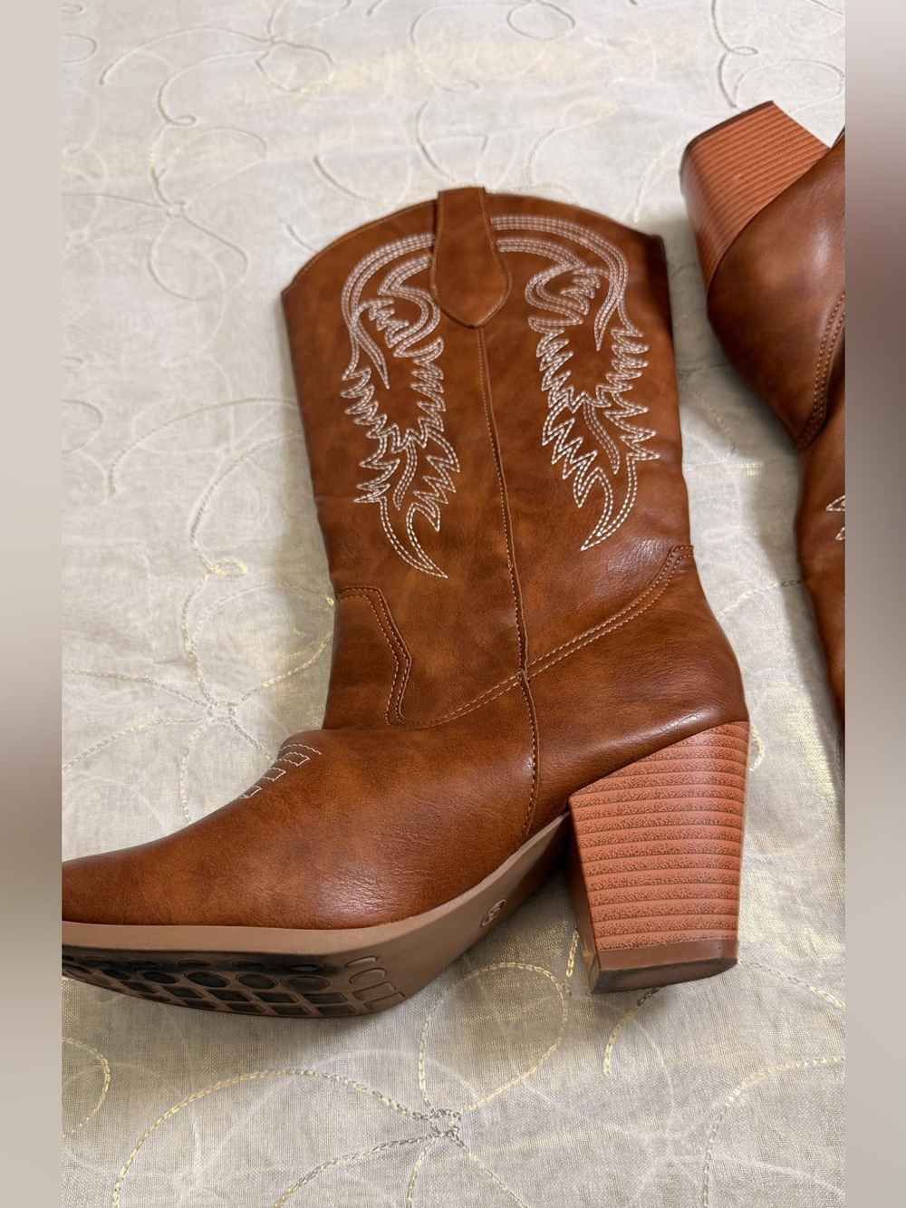 Brown Western Cowboy Boots – Size 36 – Embroidered - Picture 11 of 11